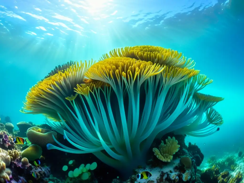 Acuario marino con vibrante equilibrio del sustrato, peces coloridos y exuberante vida marina en arrecife de coral