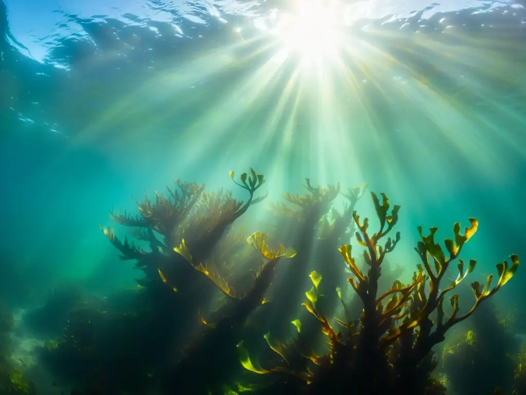 Bajo el agua, un bosque de algas pardas muestra su diversidad y belleza