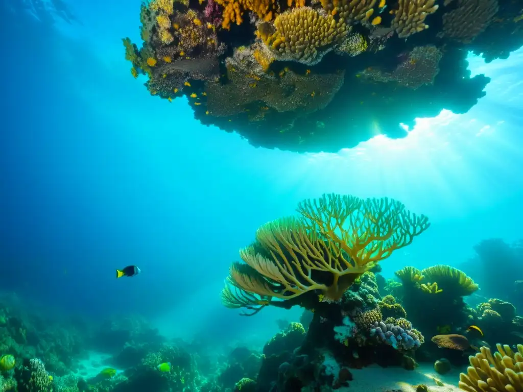 Bajo el agua, un vibrante arrecife de coral en Sicilia con diversa vida marina