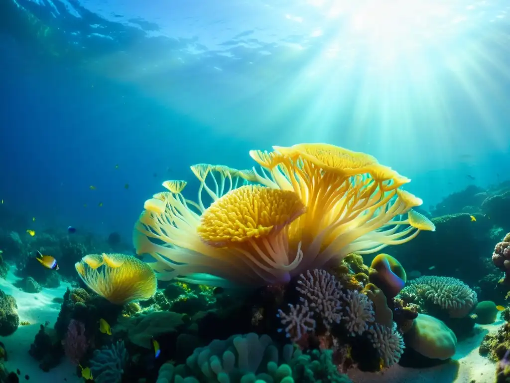 Un arrecife de coral submarino rebosante de vida marina colorida y vibrante