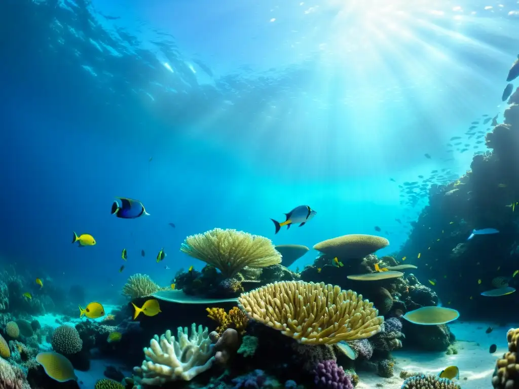 Un arrecife de coral vibrante y diverso, vida marina bulliciosa y donaciones estratégicas conservación vida marina