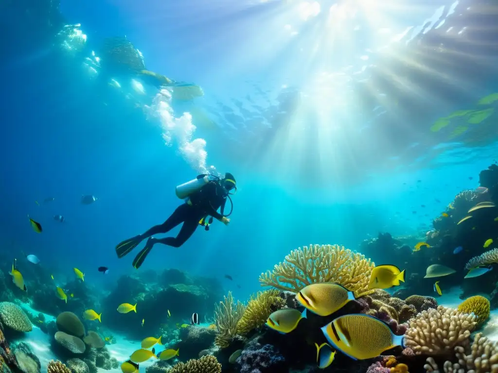 Un arrecife de coral vibrante lleno de vida marina