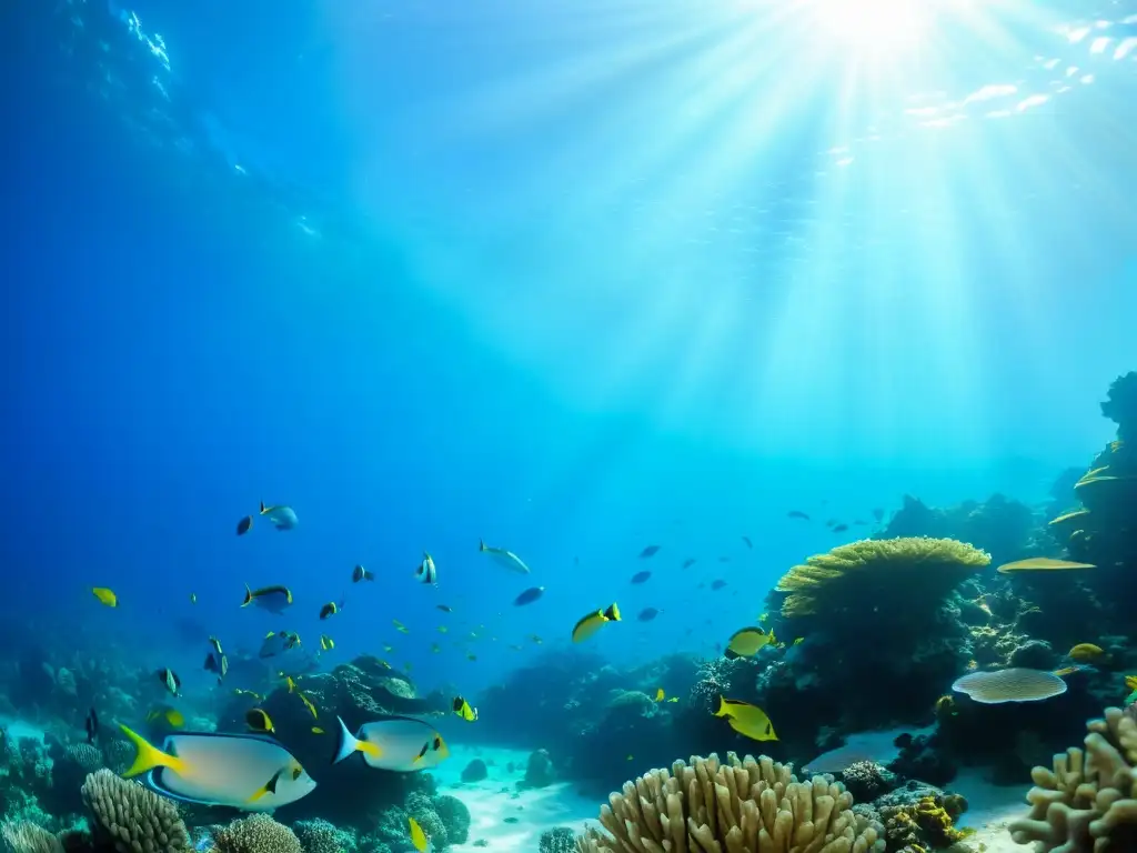 Un arrecife de coral vibrante, lleno de vida marina