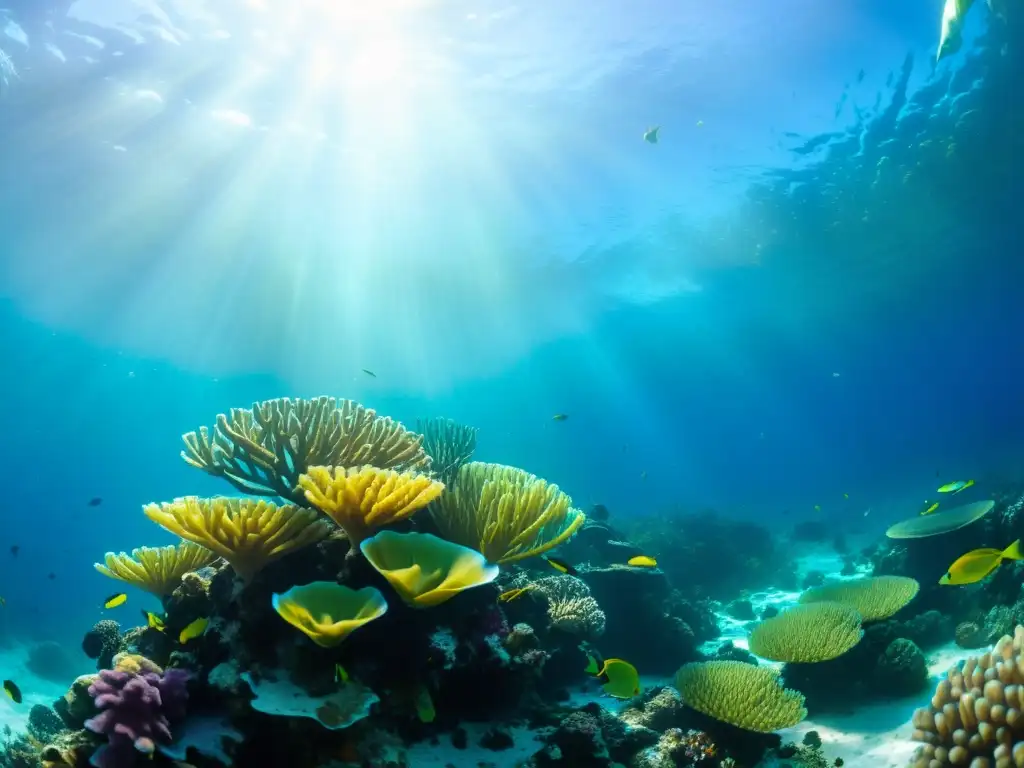 Un arrecife de coral vibrante, lleno de vida marina