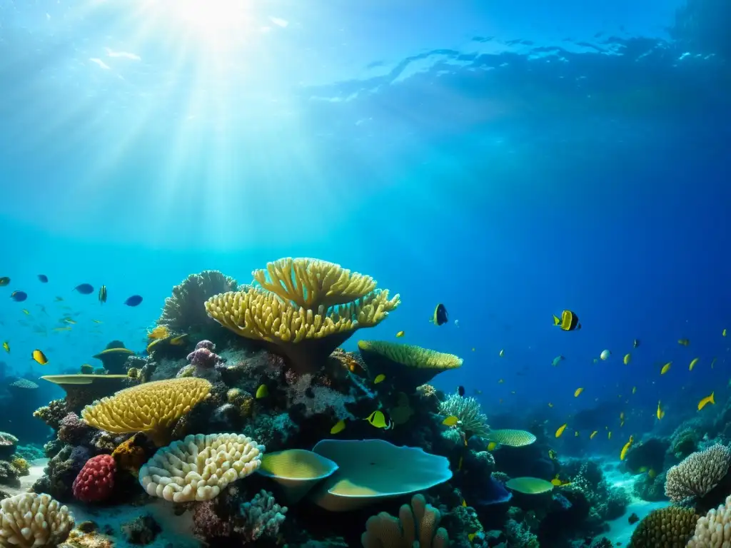 Un arrecife de coral vibrante rebosante de vida marina