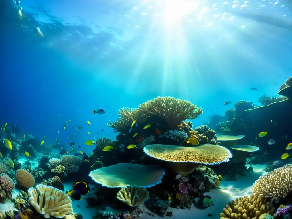 Un arrecife de coral vibrante rebosante de nuevas especies marinas exóticas, un paraíso submarino que muestra la salud de los océanos