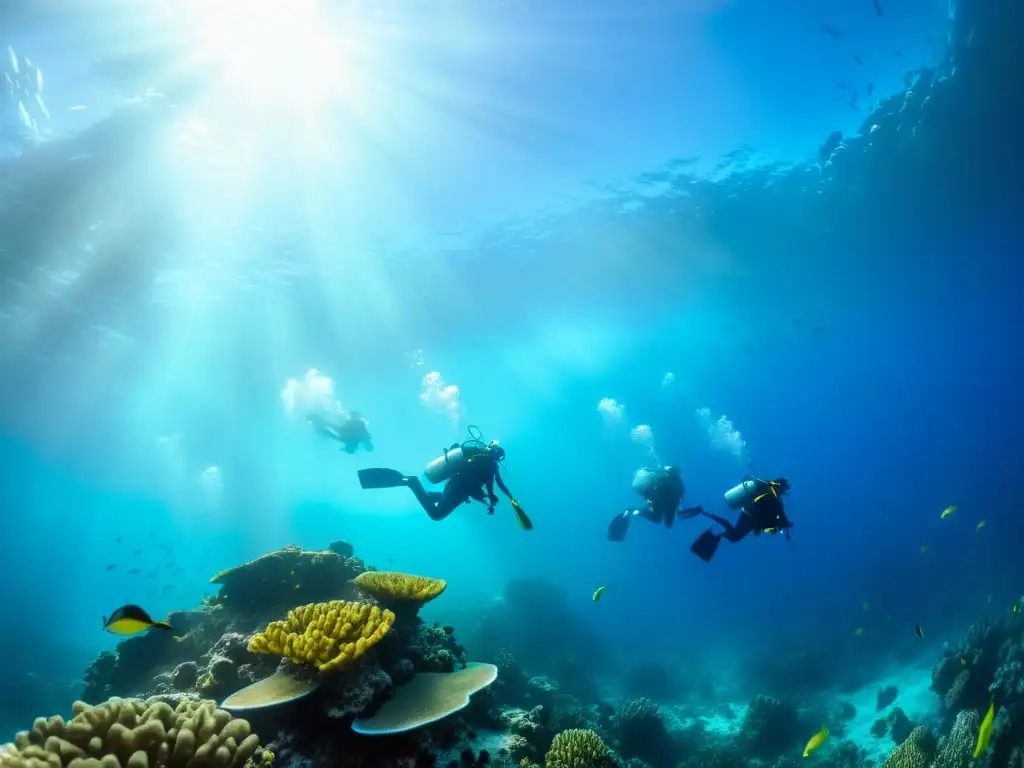 Explorando un arrecife de coral vibrante, rodeados de vida marina