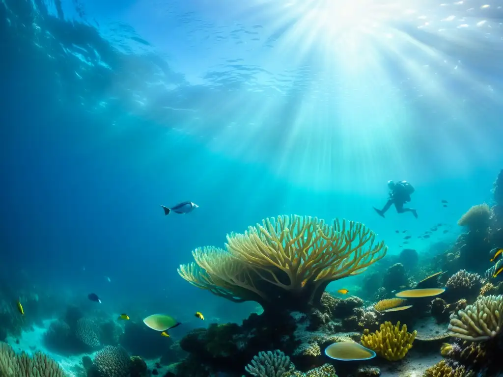 Una asombrosa fotografía submarina captura el intrincado baile de la vida marina en un vibrante arrecife de coral