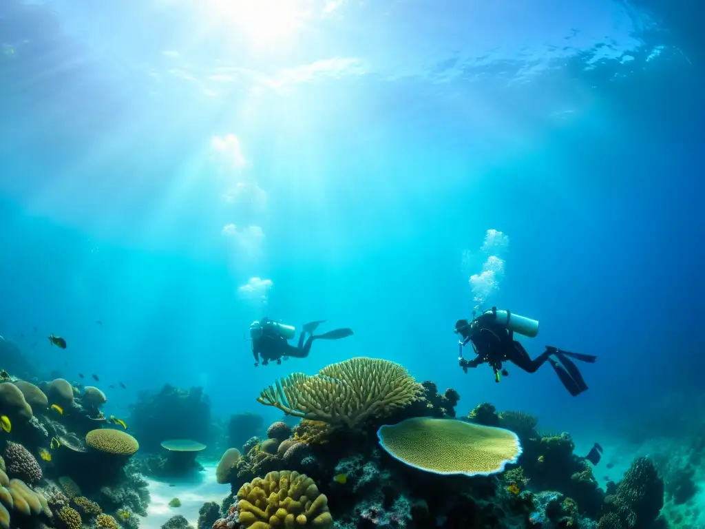 Un asombroso buceo en un vibrante arrecife de coral, lleno de vida marina