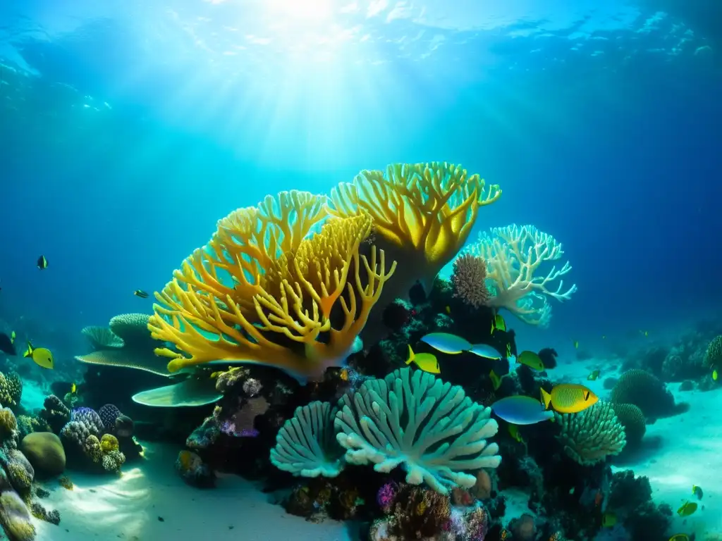 Explora la belleza del arrecife de coral en el fondo marino