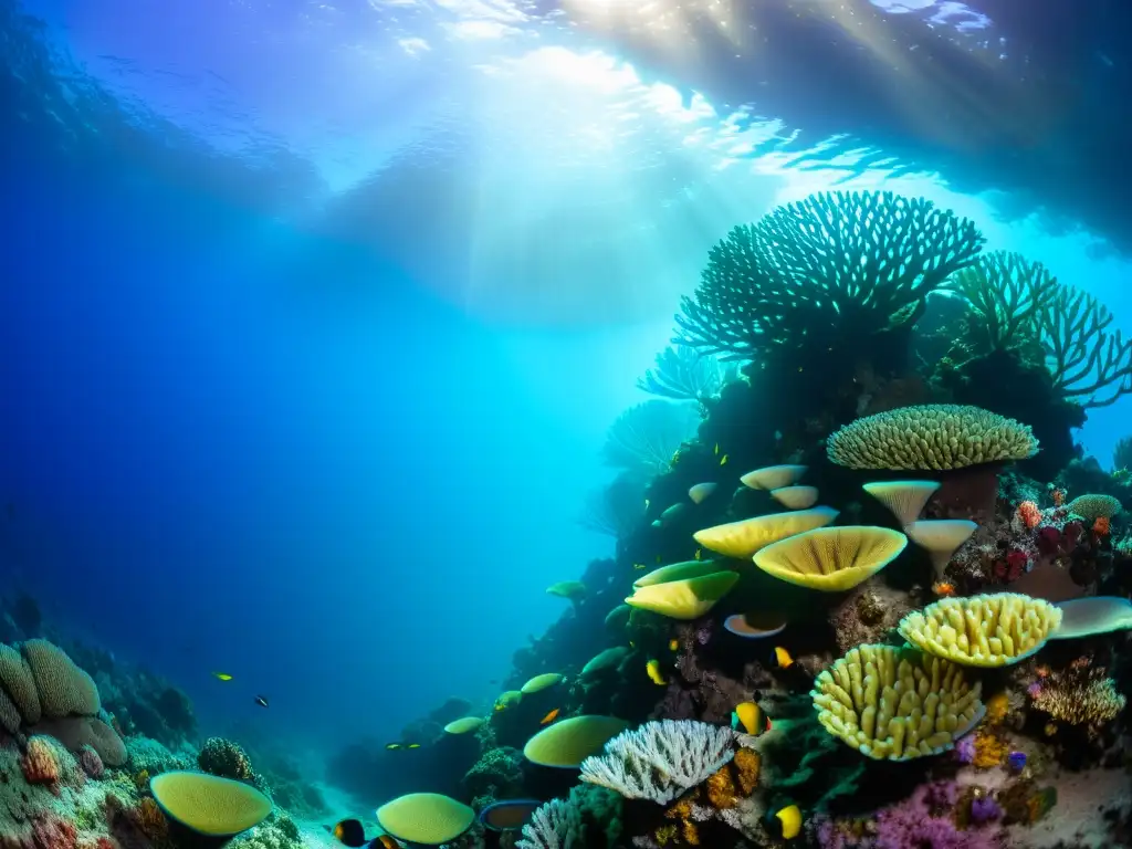 La belleza de los corales de profundidad se despliega en un vibrante y otro mundo bajo el mar, creando un espectáculo submarino cautivador