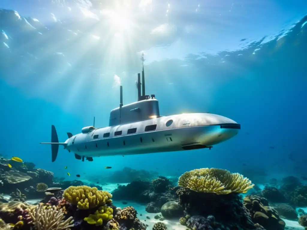 Explora la belleza dinámica del océano con un vehículo autónomo submarino en adaptación a las dinámicas oceánicas