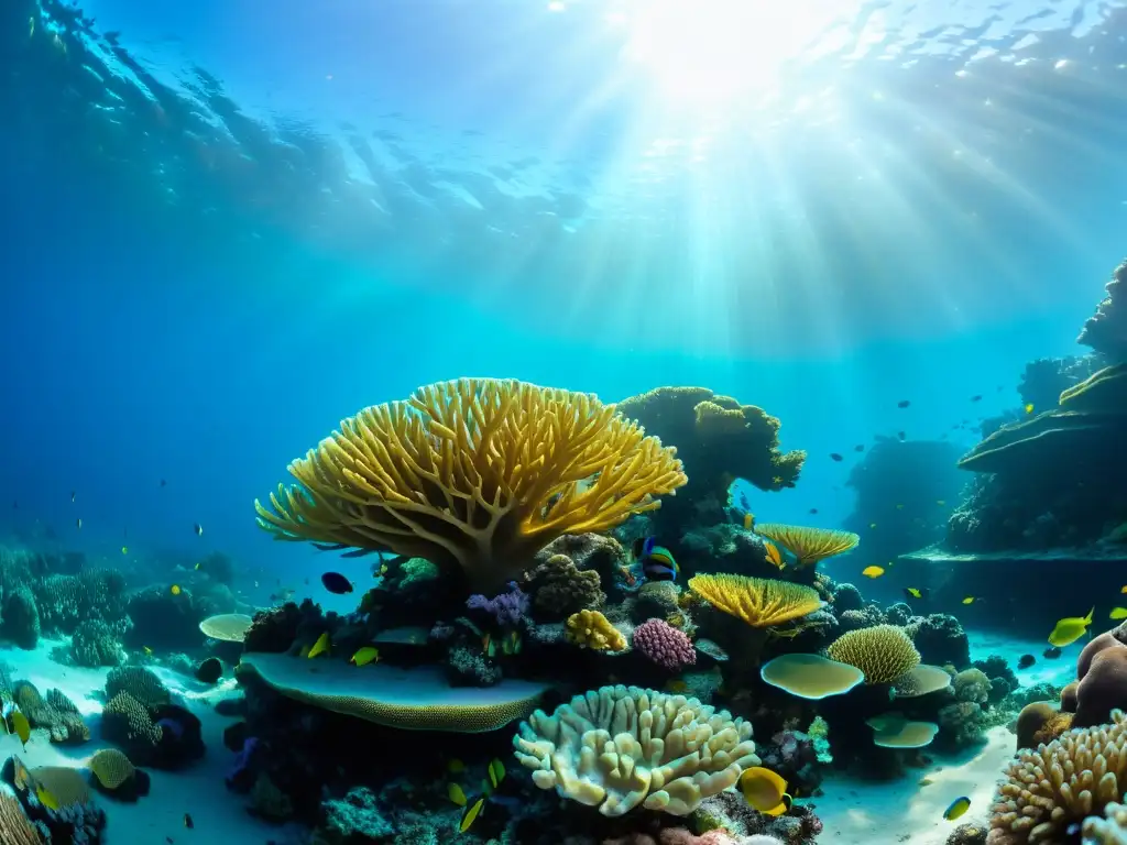 La belleza y fragilidad de los arrecifes de coral se reflejan en esta asombrosa fotografía submarina, con un ecosistema vibrante y diverso