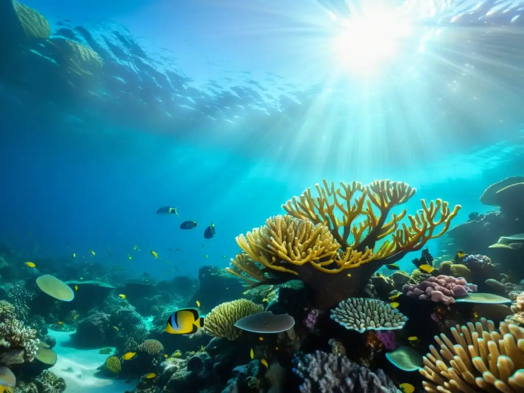 Explora la belleza del océano: vida marina colorida y vibrante en un arrecife de coral