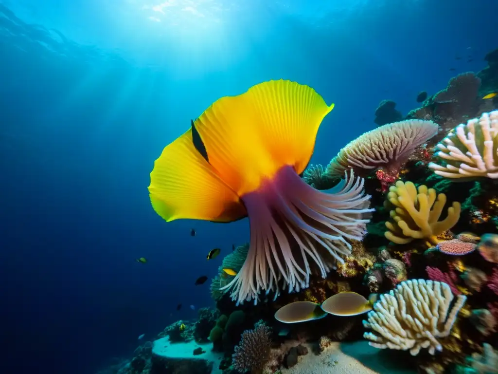 Buceo exclusivo en las profundidades de las fosas Marianas, capturando la belleza submarina y la vida marina en un paisaje misterioso y asombroso