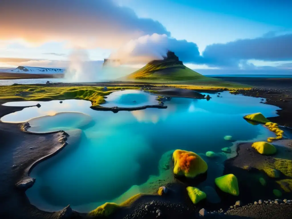 Buceo de lujo en aguas termales Islandia: vibrantes formaciones minerales y vida marina en un manantial subacuático de aguas cristalinas