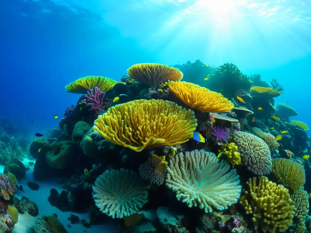 Buceo de lujo en atolones privados: vibrante arrecife de coral en aguas cristalinas de Fiji, repleto de vida marina y una belleza tranquila