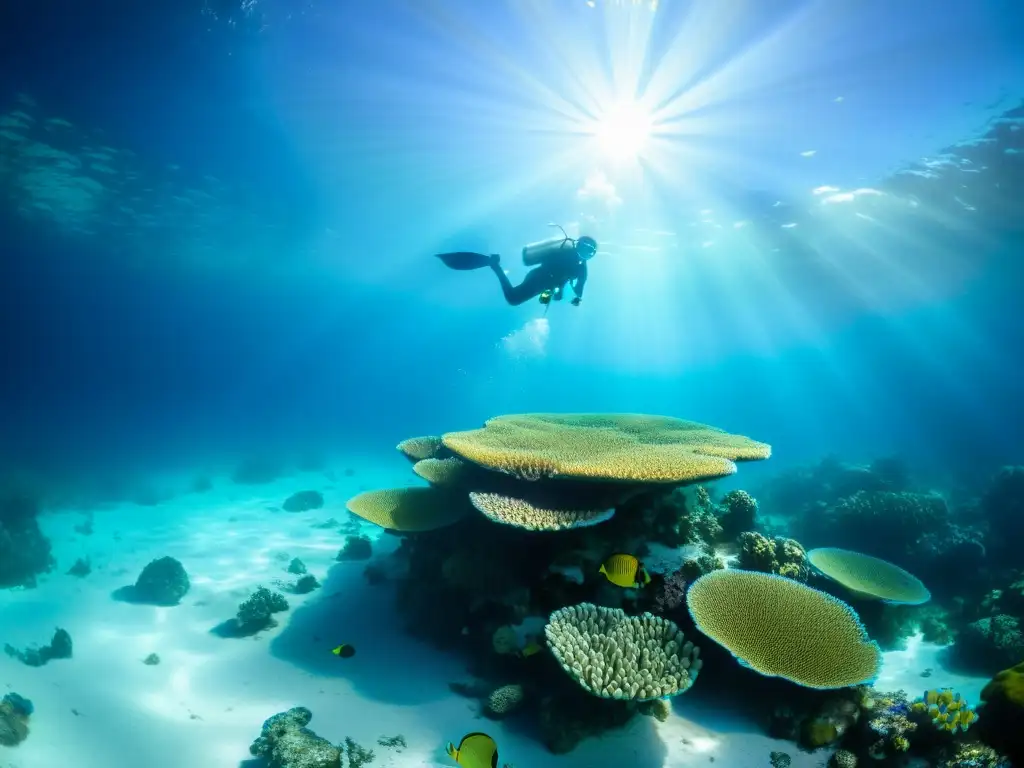 Buceo de lujo en la Laguna Azul de Belice: un vibrante arrecife de coral con peces coloridos y formaciones impresionantes