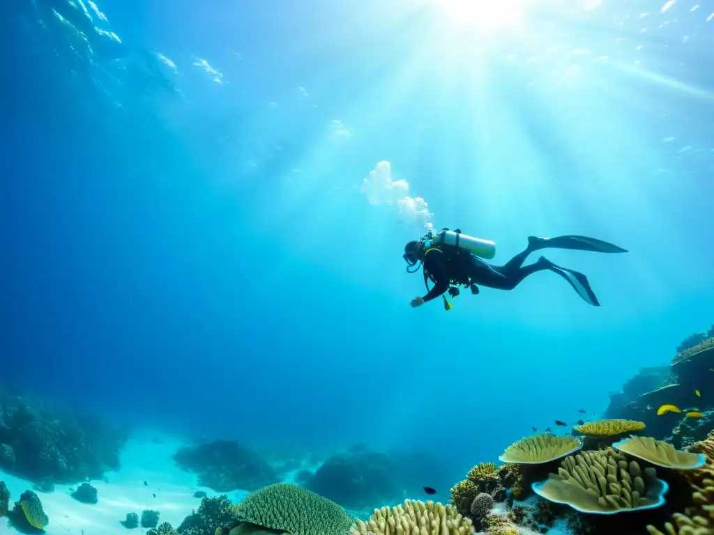 Buceo de lujo en Maldivas: Una experiencia submarina de lujo en aguas turquesas cristalinas, repleta de coloridos arrecifes y vida marina exótica