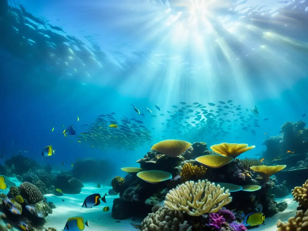 Buceo en un vibrante arrecife de coral, con peces de colores y la lenta digestión de los beneficios de los carbohidratos