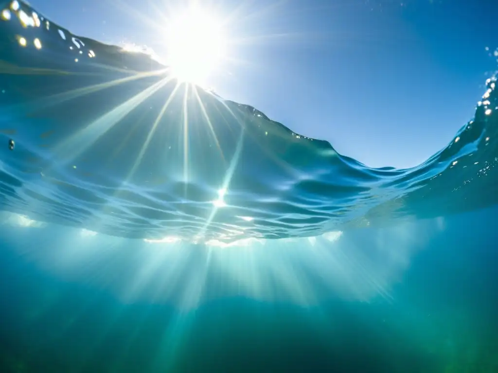 Una cautivadora fotografía submarina muestra la dinámica de las olas desde abajo, con técnicas para filmar la inmersión en la belleza serena de las aguas