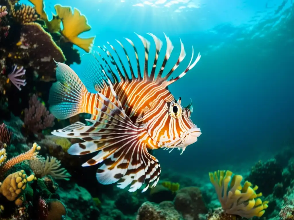 Colorida vida marina en arrecife de las Islas Galápagos, mostrando la amenaza de especies invasoras en expediciones marinas