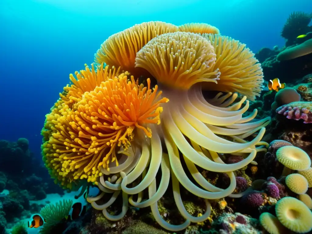 Un colorido arrecife de coral rebosante de vida marina: simbiosis en los océanos