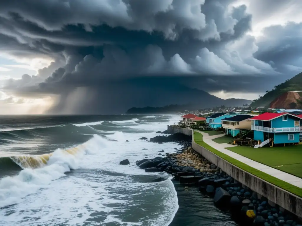 Comunidad costera enfrentando el impacto de El Niño con adaptación y resiliencia