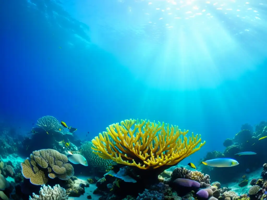 Consejos fotografía vida submarina corales: Espectacular arrecife de coral lleno de vida marina y colores vibrantes bajo el agua