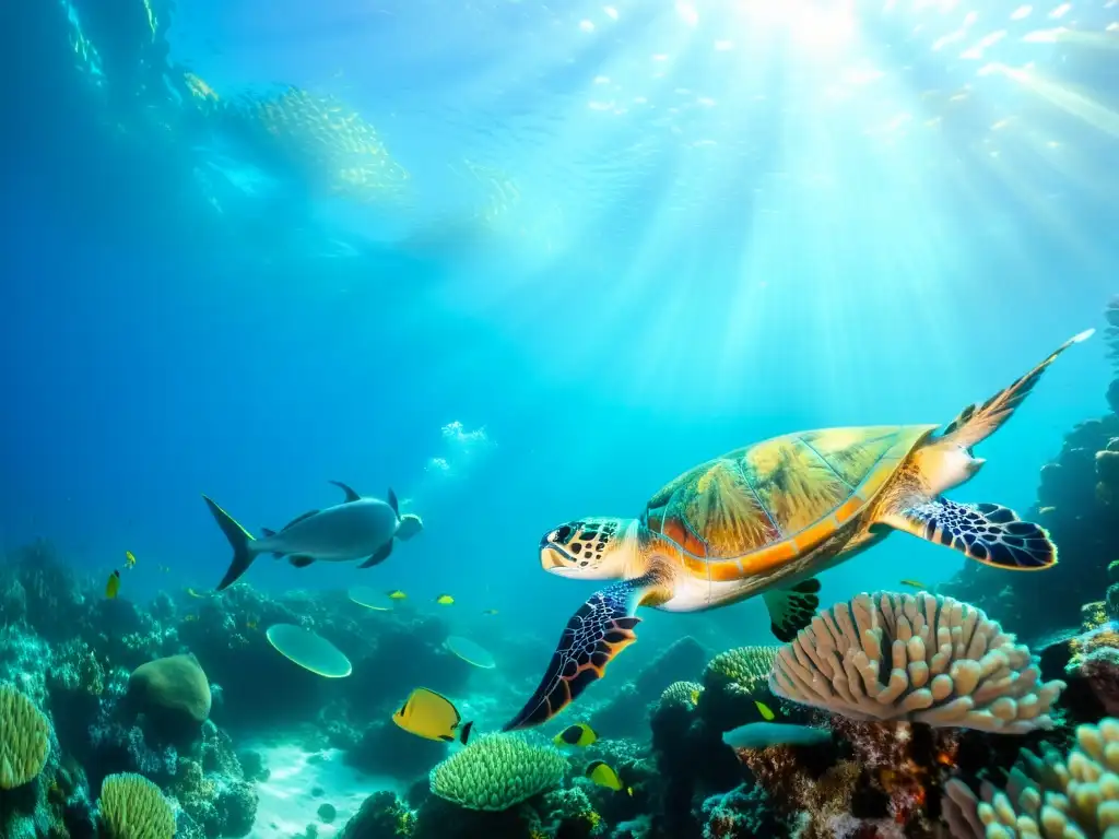 Una inmersión cultural en comunidades costeras, mostrando la belleza y biodiversidad marina en un vibrante arrecife de coral