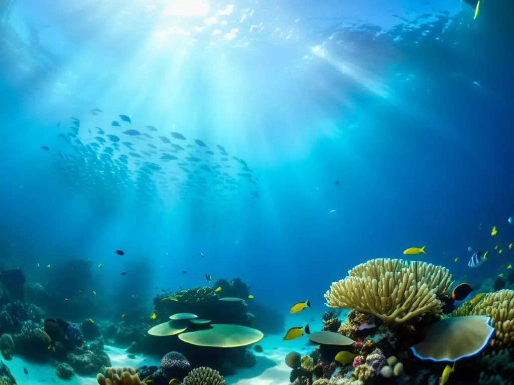 Cursos express de buceo: Un vibrante arrecife de coral repleto de peces coloridos, una belleza submarina llena de aventura