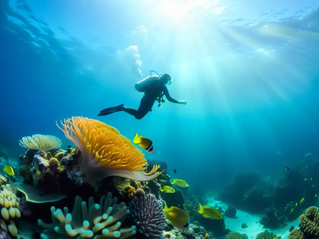 Diferencias buceo piscina mar abierto: Contraste entre bullicioso arrecife y sereno nadador en piscina
