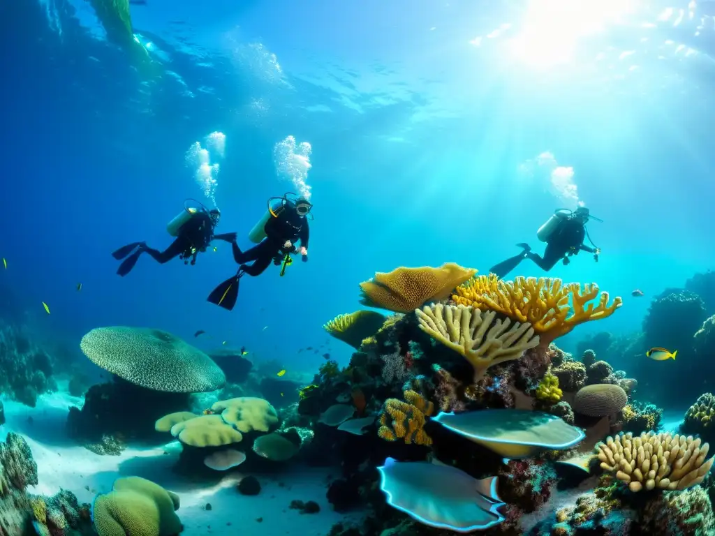 Un emocionante buceo en un arrecife de coral, muestra la belleza submarina y la aventura