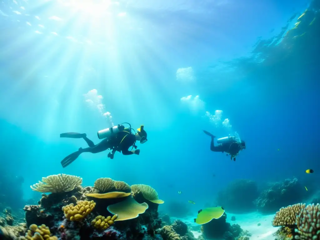 Un emocionante buceo para niños exploración submarina, descubriendo la magia del mundo submarino entre corales y peces de colores