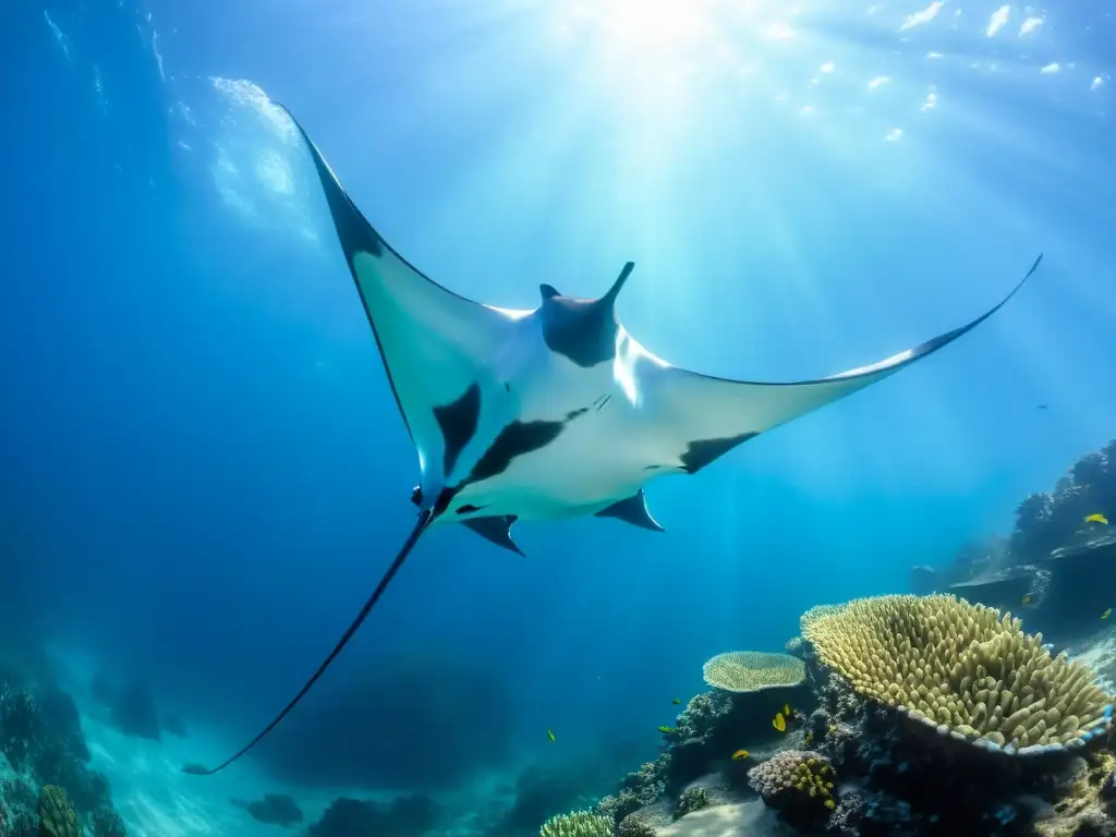 Encuentros con mantarrayas en Socorro: majestuosa manta ray en aguas cristalinas y arrecifes vibrantes, una experiencia asombrosa