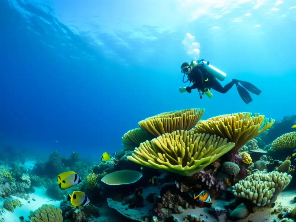 Un equipo de biólogos marinos y buzos planta y cuida fragmentos de coral en el lecho marino, restaurando la Gran Barrera Coral