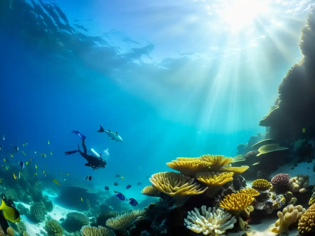 Maravilloso ecosistema submarino lleno de vida y color Escena submarina impresionante con arrecifes de coral vibrantes y peces coloridos en ferias acuarios innovadores sostenibles