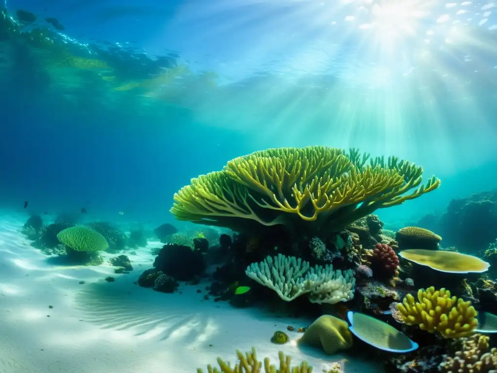 Especies marinas en aguas hipersalinas: Un vibrante y bullicioso escenario submarino con una diversidad de vida marina en un ambiente hipersalino