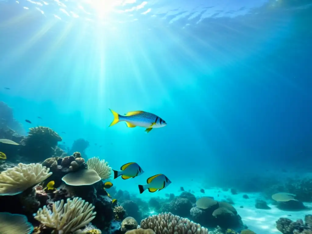 Un espectáculo de peces vibrantes y corales coloridos en un arrecife de coral