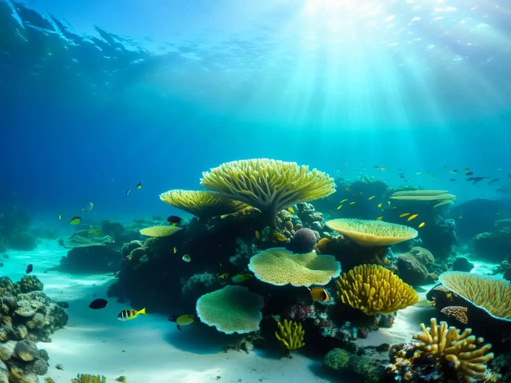 Un espectáculo de vida marina en arrecifes de coral, con minerales marinos poder curativo piel