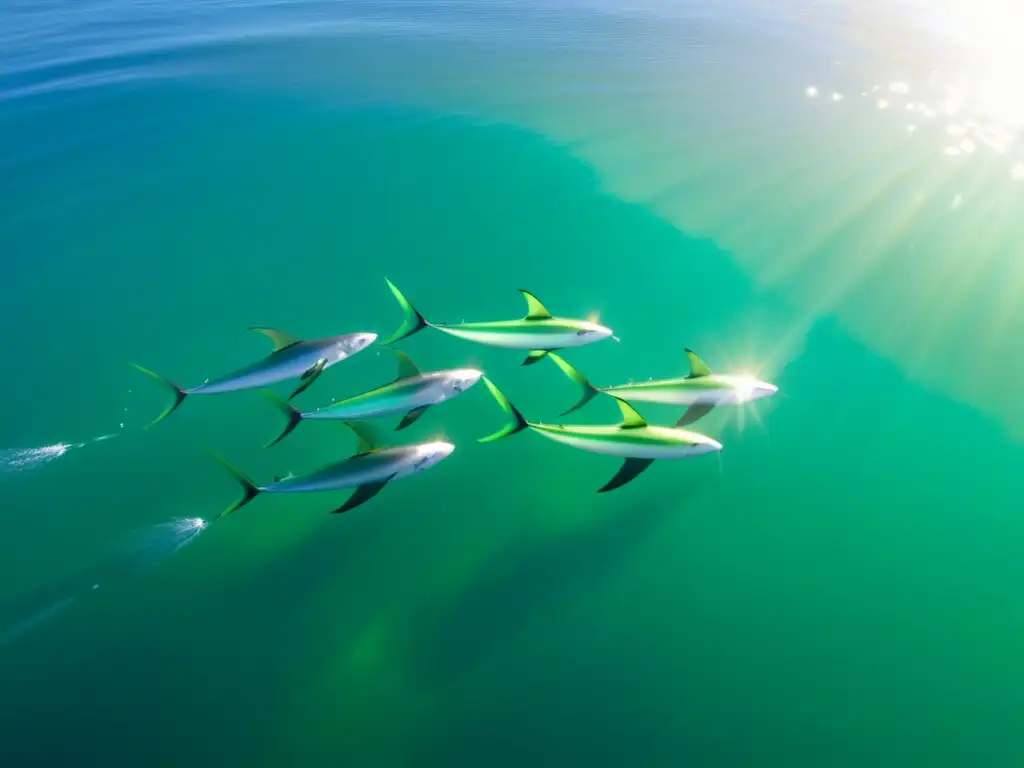 Adaptación de las euglenas marinas en un océano cristalino, danzando entre la luz del sol y las sombras submarinas