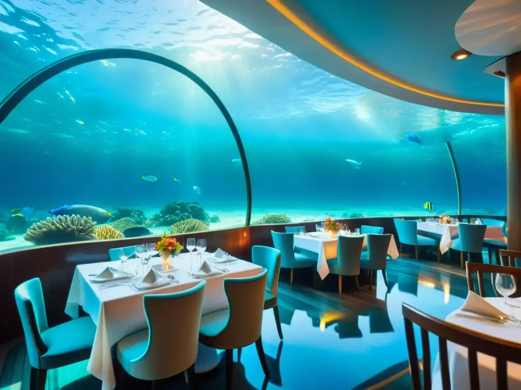 Experiencia única en restaurantes de mariscos con vistas subacuáticas rodeados de la belleza tranquila del mundo submarino