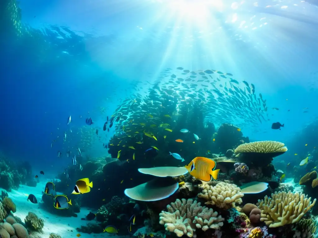 Experiencias interactivas en ferias marinas: Un vibrante arrecife de coral repleto de vida marina colorida y fascinante