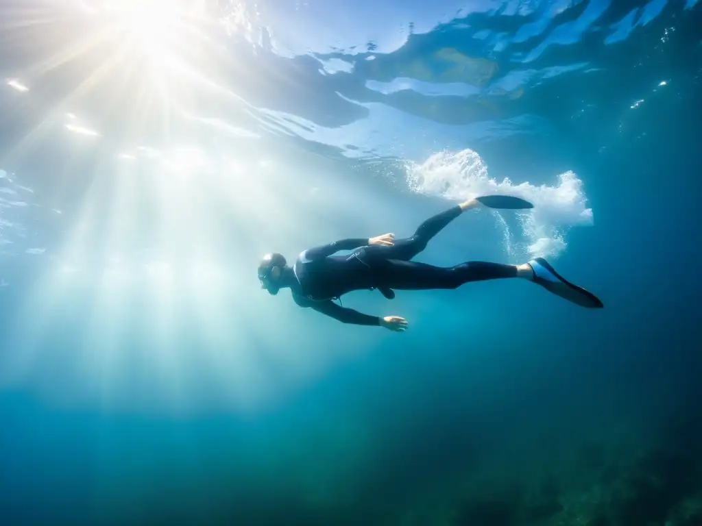 Experimentados nadadores en trajes de neopreno desafían las corrientes oceánicas, mostrando técnicas de preparación física para corrientes oceánicas