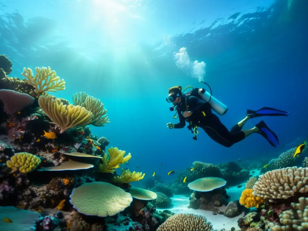 Un experto en videografía submarina captura la belleza de un vibrante arrecife de coral en condiciones extremas