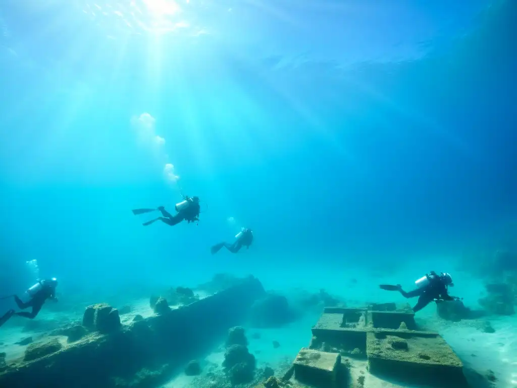 Exploración de ciudad antigua sumergida con tecnologías emergentes arqueología subacuática