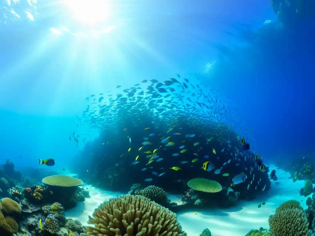 Exploración de lujo en atolones privados: vibrante arrecife de coral con fauna marina colorida y aguas cristalinas en Fiji