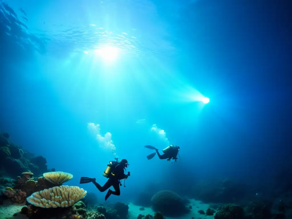 Exploración nocturna en la mágica oscuridad del océano: certificación buceo nocturno magia submarina