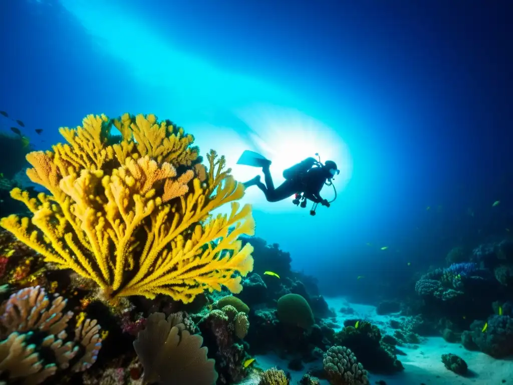 Exploración nocturna con la mejor linterna buceo nocturno: un mundo submarino vibrante iluminado por un fascinante haz de luz