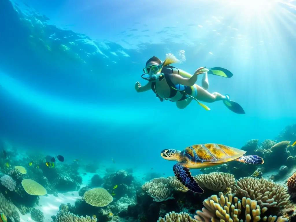 Exploración de las profundidades oceánicas: una maravillosa fotografía submarina capturando un vibrante arrecife de coral repleto de vida marina